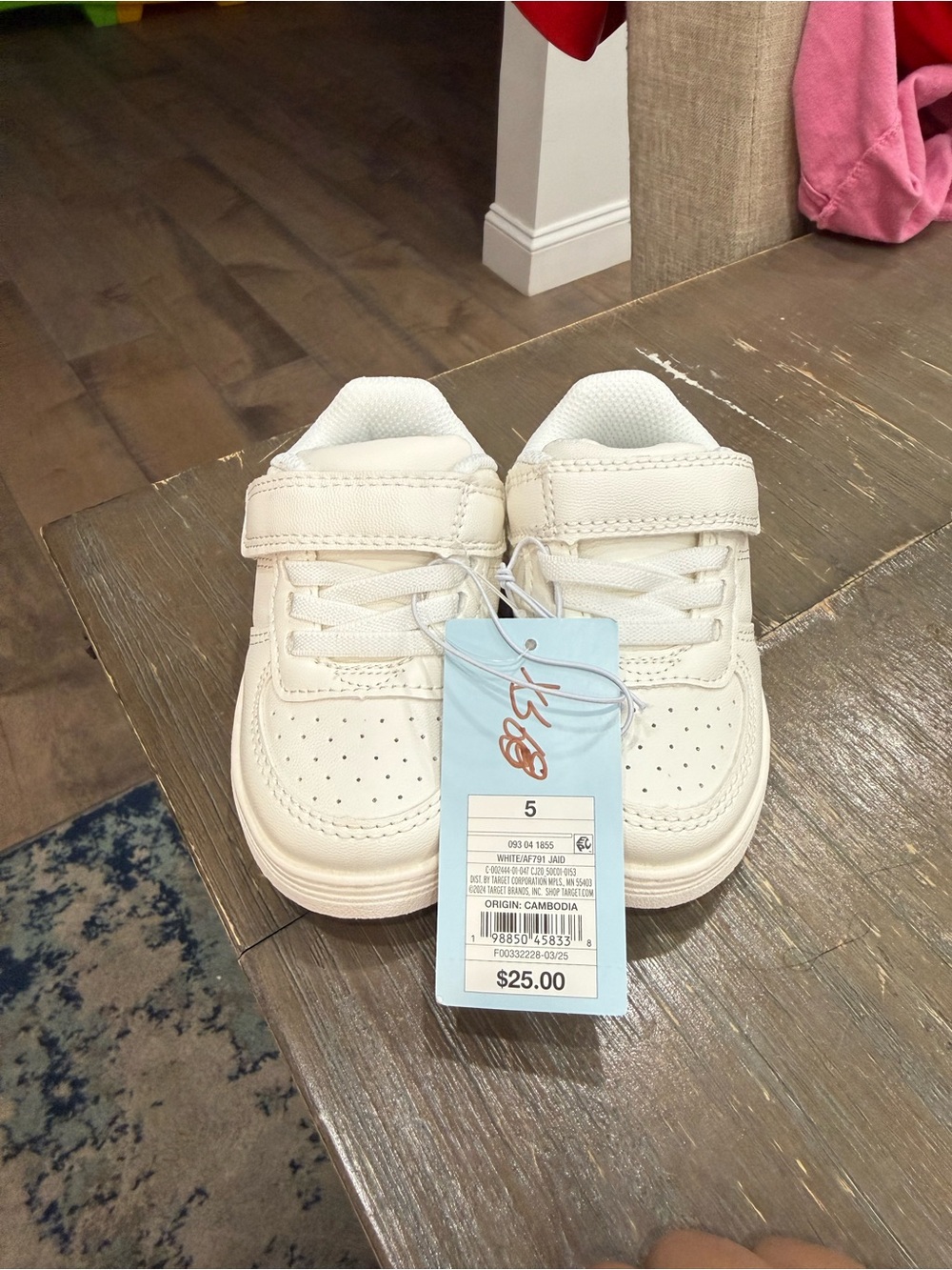 Cat & Jack White Kids Velcro Sneakers